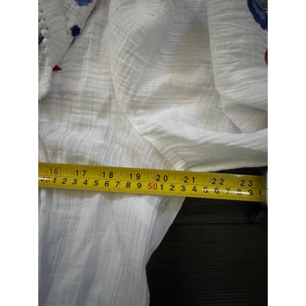 Soft Surroundings Sarnia Gauze Midi Dress Size L Floral Embroidered Boho Resort - Picture 8 of 13
